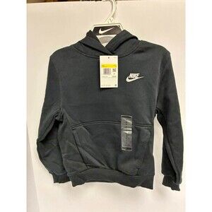 Nike Kids Club Fleece Pullover Hoodie Black/White Small‎